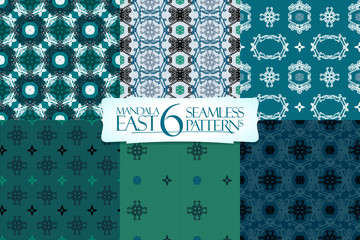 Wall Mural - Seamless patterns set with arabic ornaments