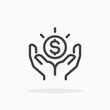 Save money icon in line style. Editable stroke.