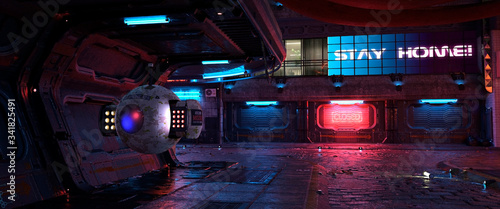 Fotografie, Obraz Neon urban future