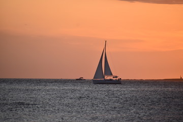 sailboat at sunset