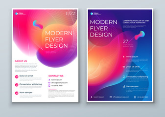 Wall Mural - liquid abstract flyer design. dark fluid dynamic graphic element for modern brochure, banner, poster