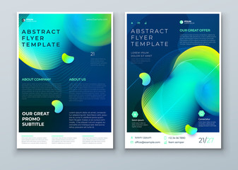 Wall Mural - liquid abstract flyer design. dark fluid dynamic graphic element for modern brochure, banner, poster