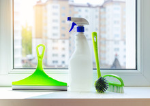 Tools For Window Cleaning. The Concept Of Cleanliness