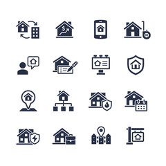 real estate vector icon set