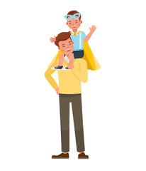 Wall Mural - Happy father and son character vector design for father's Day concept. no6