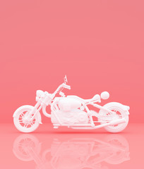 Wall Mural - Motorcycle on pastel color background,minimal style conceptual background,3d rendering