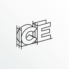 Initial Letter CE with Architecture Graphic Logo Design