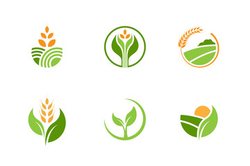 Wall Mural - Farming and agriculture logo design vector