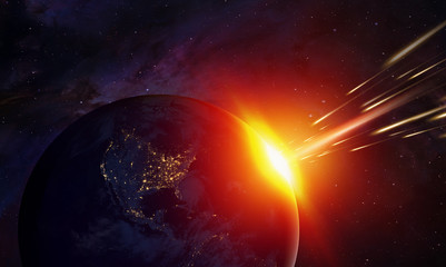 Poster - Attack of the asteroid on the Earth 