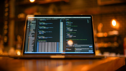 Code on laptop