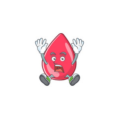 Sticker - Red blood cartoon character design showing shocking gesture