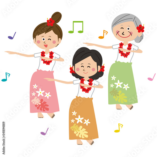 ポップでアクティブな女性たち フラダンスを踊る Buy This Stock Vector And Explore Similar Vectors At Adobe Stock Adobe Stock