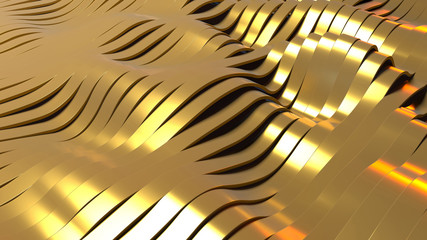 Wall Mural - Abstract gold background with waves