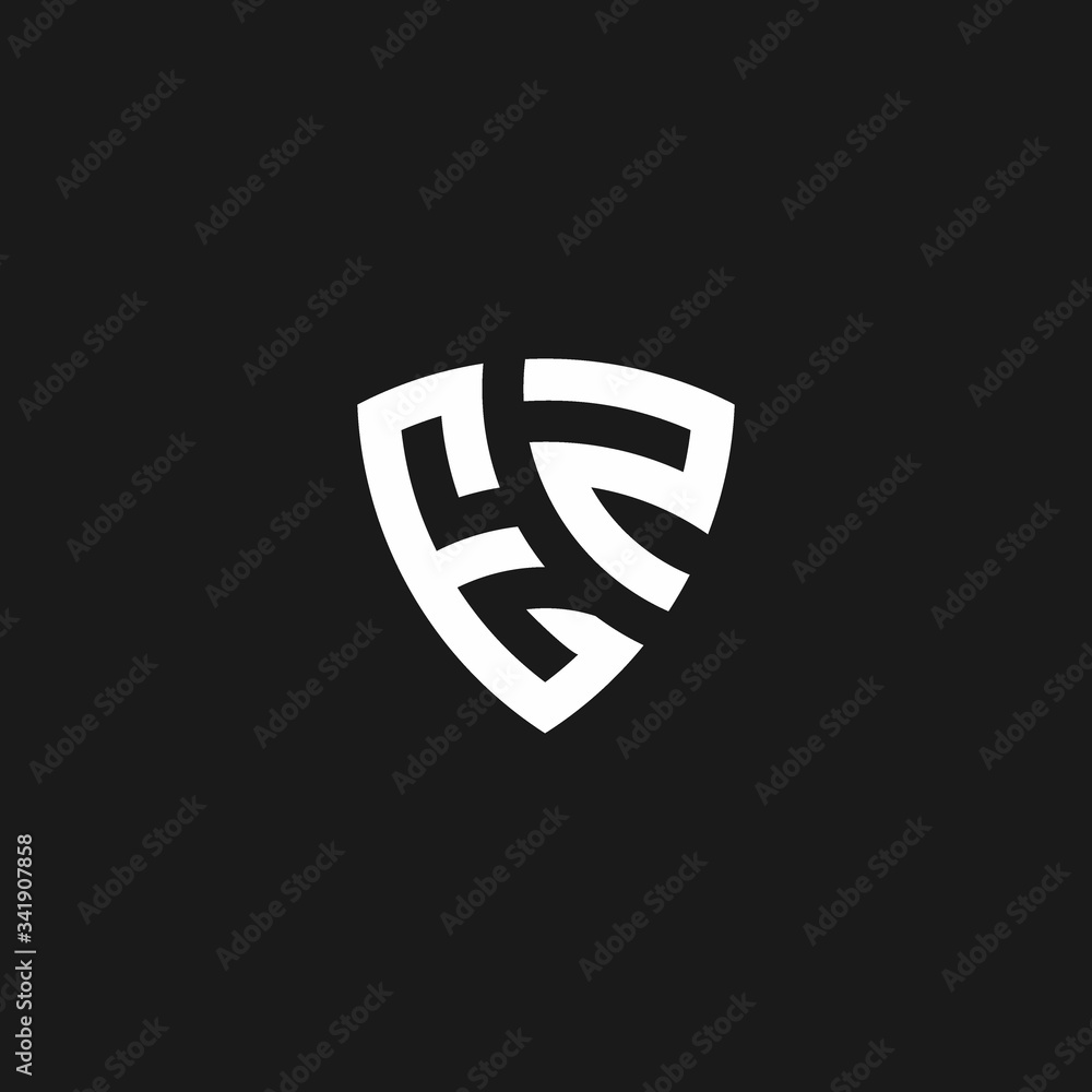 EZ monogram logo with shield shape Stock Vector | Adobe Stock