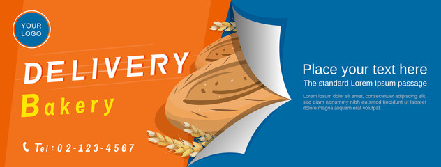 Wall Mural - bakery delivery service vector banner background with space for text