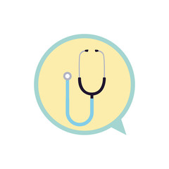 Poster - medical stethoscope on white background