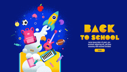 back to school sale banner, poster, design layout colorful, vector illustration.