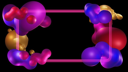 Wall Mural - Futuristic Organic Liquid Designed. Modern Abstract shapes Gradients, graphics frame background, 3D Rendering Illustration
