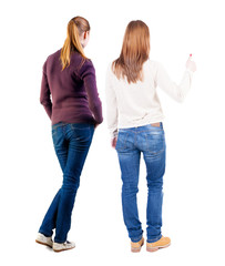 Canvas Print - Back view of couple in sweater showing thumbs up.