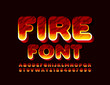 © Popskraft - Vector Fire Font. Flame Alphabet Letters and Numbers