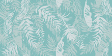 Seamless Tropical Pattern With Palm Leaves