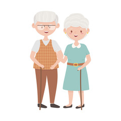 Wall Mural - Isolated grandmother and grandfather avatar vector design