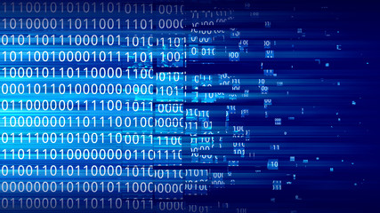 the concept of digital information loss. digital code disappear. the illustration is related to it t
