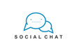 Social media chat text bubble logo design
