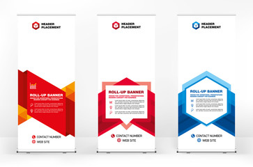 Wall Mural - set of different design options for advertising banners roll-up, modern design for presentations, co