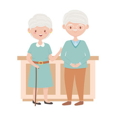 Wall Mural - Isolated grandmother and grandfather avatar vector design