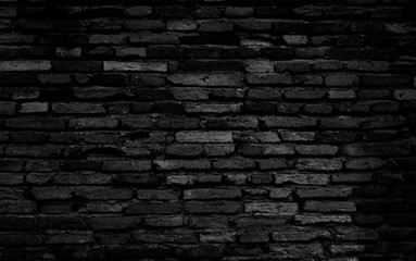 Wall Mural - Old black brick wall texture background, black stone block wall texture, rough and grunge surface