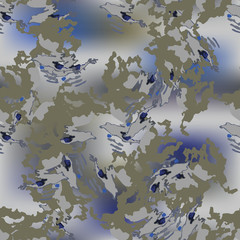 Poster - UFO urban camouflage of various shades of green, blue and grey colors