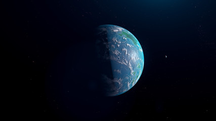 Wall Mural - Blue Exoplanet 3d render for background