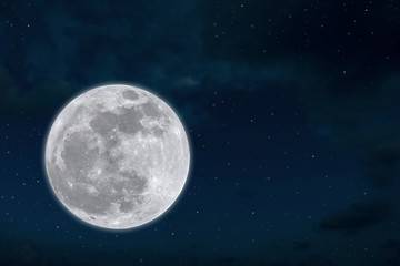 Wall Mural - full moon in the dark night.