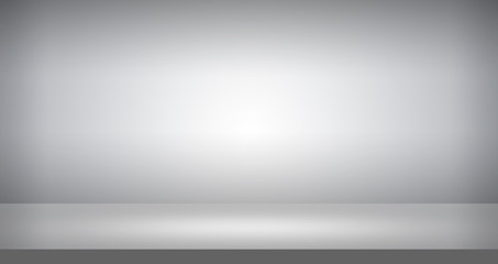 Panorama studio room background for product show with Elegant light , gray and white abstract. gradient surface luxury and clean for Medical or jewelry backgrounds