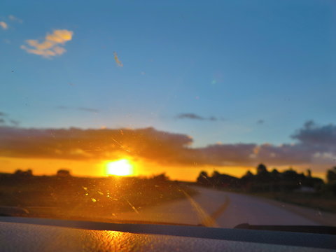 atardecer en ruta