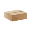 © sabelskaya - Side view of closed carton box, realistic vector mockup illustration isolated.