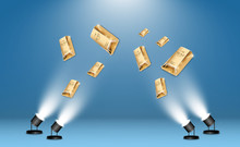 Gold Bar Isolated On Transparent Background.	