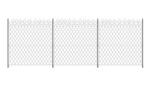 Prison Fence With Barbed Wire On Top Realistic Vector Illustration Isolated.