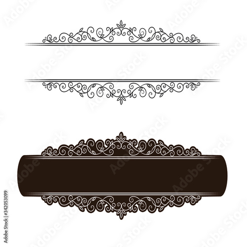 Download Decorative Wedding Frames Antique Museum Picture Borders Or Deco Devider Decorative Frames Retro Ornamental Frame Vintage Rectangle Ornaments And Ornate Border Isolated Icons Vector Stock Vector Adobe Stock