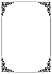 Vertical Thai style corner frame on a white background for card design or for making sign frames.