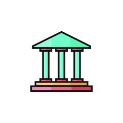 museum icon vector illustration filled outline