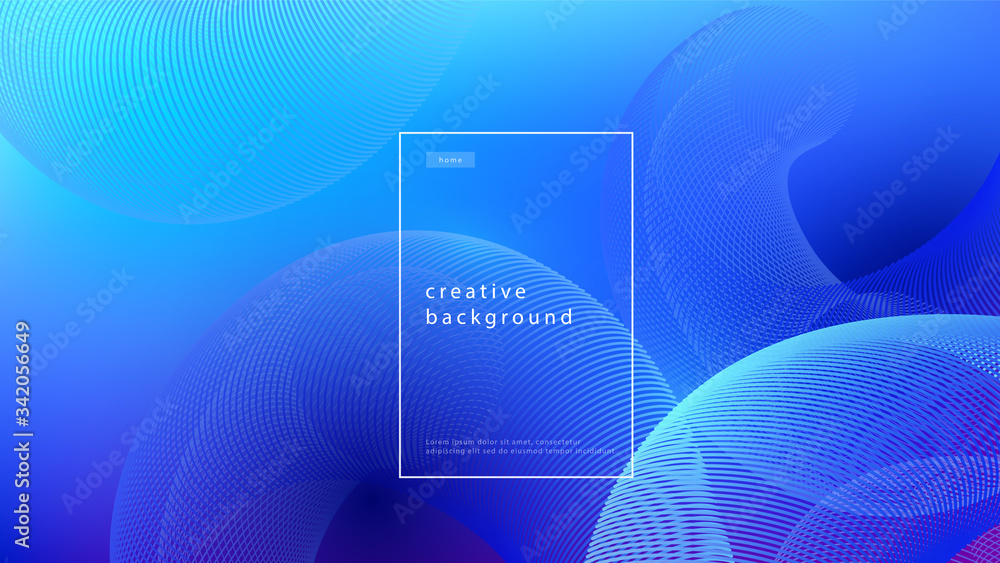 Abstract background blue design. Fluid flow gradient with geometric ...