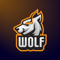 Canvas Print - Wolf fang angry e-sport character mascot logo design vector template 