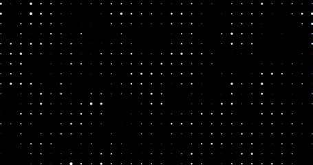 Wall Mural - abstract circle shape array blue with movement and metallic reflex effect on black