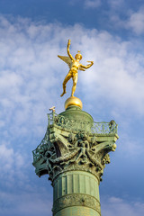 Canvas Print - Place de la Bastille and the and Opera Bastille, Paris, France