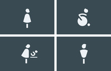 Toilet Signs. Public Toilet Symbols, Illustration Vector