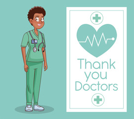 Wall Mural - professional afro female doctor avatar character