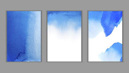 Wall Mural - brochure art blue abstract painted watercolor background vector blank