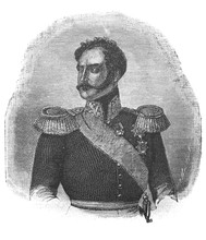 Portrait Of Emperor Nicholas I, The Imperor Of Russia In The Old Book The World And Russian History, By I. Khruschev, 1887, St. Petersburg